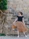 caramel color color Tulle skirt with ruffles AIRSKIRT