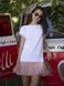 Constructor-dress white Airdress with removable blush pink skirt