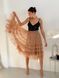 caramel color color Tulle skirt with ruffles AIRSKIRT