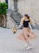 caramel color color Tulle skirt with ruffles AIRSKIRT