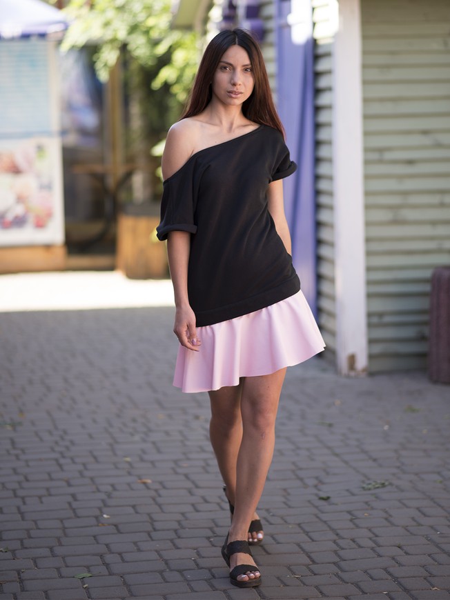 Constructor-dress black Airdress with removable pink skin skirt