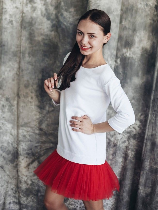 Сукня-конструктор AIRDRESS біла зі знімною червоною спідницею