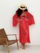 Beach chiffon long cover up with frills Tyu-Tyu! One Size red and white polka dot