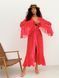 Beach chiffon long cover up with frills Tyu-Tyu! One Size red and white polka dot