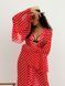 Beach chiffon long cover up with frills Tyu-Tyu! One Size red and white polka dot