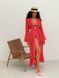 Beach chiffon long cover up with frills Tyu-Tyu! One Size red and white polka dot