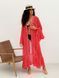 Beach chiffon long cover up with frills Tyu-Tyu! One Size red and white polka dot