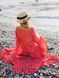 Beach chiffon long cover up with frills Tyu-Tyu! One Size red and white polka dot