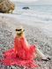 Beach chiffon long cover up with frills Tyu-Tyu! One Size red and white polka dot