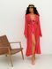 Beach chiffon long cover up with frills Tyu-Tyu! One Size red and white polka dot