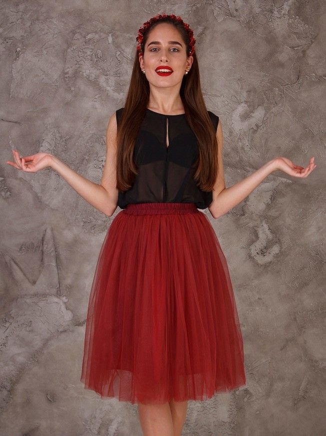 Marsala Bordo Tulle skirt AIRSKIRT