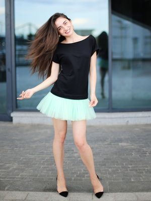 Сукня-конструктор AIRDRESS чорна зі знімною м'ятною спідницею