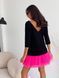 Constructor-dress black AIRDRESS Evening with removable neon pink skirt