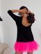 Constructor-dress black AIRDRESS Evening with removable neon pink skirt