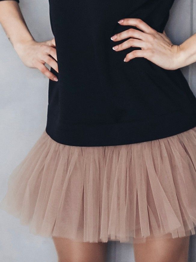 Set of 2 removable skirts fot constructor dress AIRDRESS Tyu-Tyu! XXS: lush latte and beige tartan