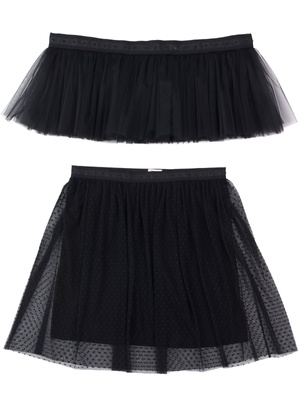 Set of 2 removable skirts fot constructor dress AIRDRESS Tyu-Tyu! XXS: lush black and black midi gaufre
