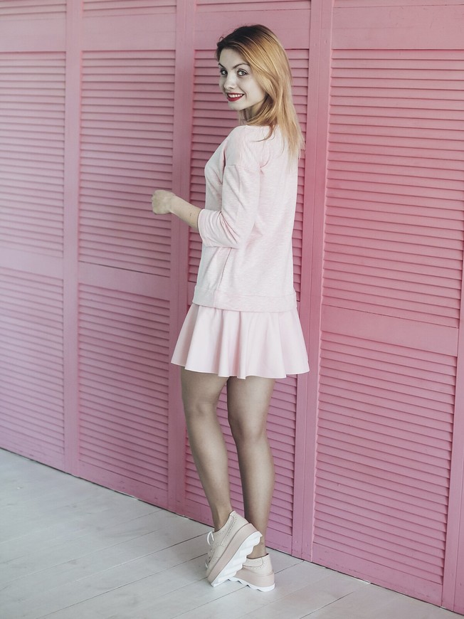 Constructor-dress pink Airdress with removable black skin skirt