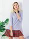 Constructor-dress gray Airdress with removable red tartan skirt and collar
