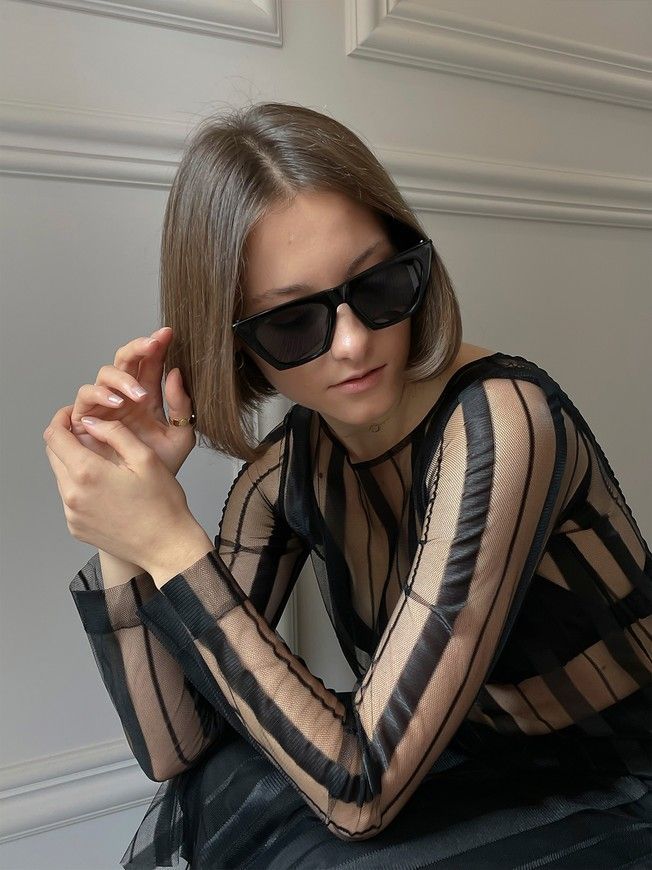 Сукня-сітка Tulle Dress Stripe чорна у смужку