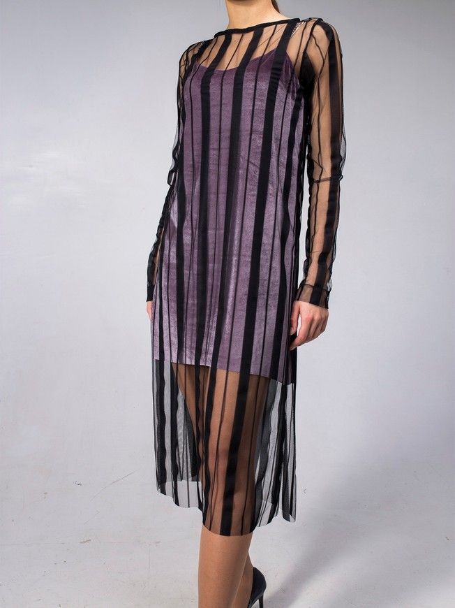 Сукня-сітка Tulle Dress Stripe чорна у смужку