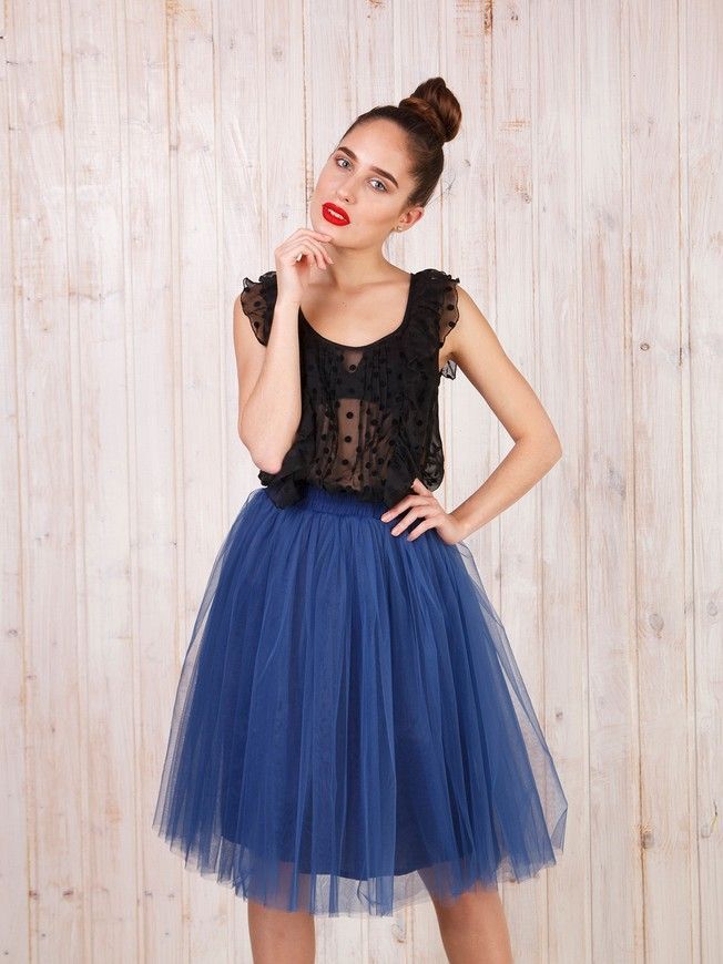 Navy blue Tulle skirt AIRSKIRT