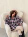 Shirt oversize Boyfriend's Tyu-Tyu! One size milk in navy blue and red tartan