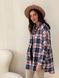 Shirt oversize Boyfriend's Tyu-Tyu! One size milk in navy blue and red tartan