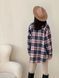 Shirt oversize Boyfriend's Tyu-Tyu! One size milk in navy blue and red tartan