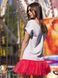 Constructor-dress gray Airdress with removable red skirt