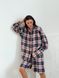 Shirt oversize Boyfriend's Tyu-Tyu! One size milk in navy blue and red tartan
