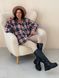 Shirt oversize Boyfriend's Tyu-Tyu! One size milk in navy blue and red tartan