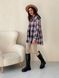 Shirt oversize Boyfriend's Tyu-Tyu! One size milk in navy blue and red tartan