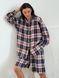 Shirt oversize Boyfriend's Tyu-Tyu! One size milk in navy blue and red tartan