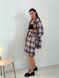 Shirt oversize Boyfriend's Tyu-Tyu! One size milk in navy blue and red tartan
