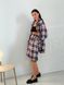 Shirt oversize Boyfriend's Tyu-Tyu! One size milk in navy blue and red tartan