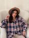 Shirt oversize Boyfriend's Tyu-Tyu! One size milk in navy blue and red tartan
