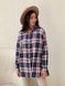 Shirt oversize Boyfriend's Tyu-Tyu! One size milk in navy blue and red tartan