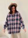 Shirt oversize Boyfriend's Tyu-Tyu! One size milk in navy blue and red tartan