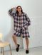 Shirt oversize Boyfriend's Tyu-Tyu! One size milk in navy blue and red tartan