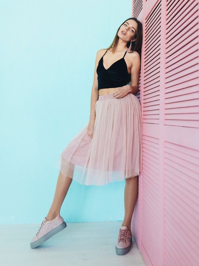 Спідниця-пачка AIRSKIRT CASUAL Рожева пудра міді