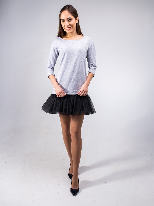 Constructor-dress gray Airdress with removable black skirt