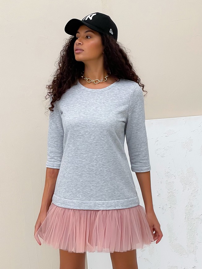 Constructor-dress gray Airdress with removable blush pink skirt