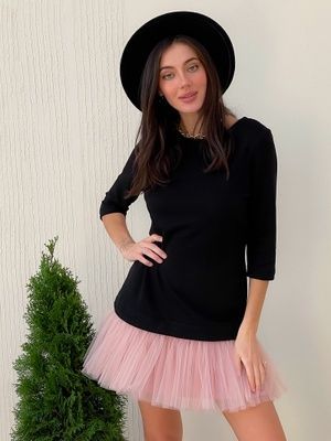 Платье-конструктор AIRDRESS черное со съемной пудровой юбочкой