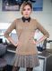 Платье-конструктор AIRDRESS кэмэл со съемными юбкой в бежевую клетку и воротником