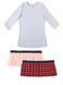 AIRDRESS set: gray top and 2 removable skirts (lush blush pink and red tartan)