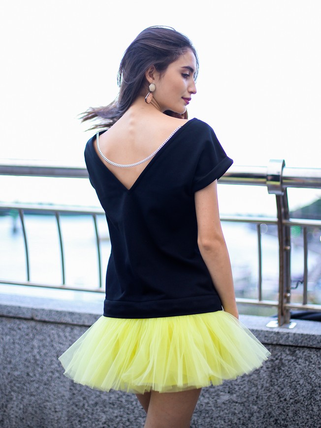 Constructor-dress lemon Airdress with removable black skirt