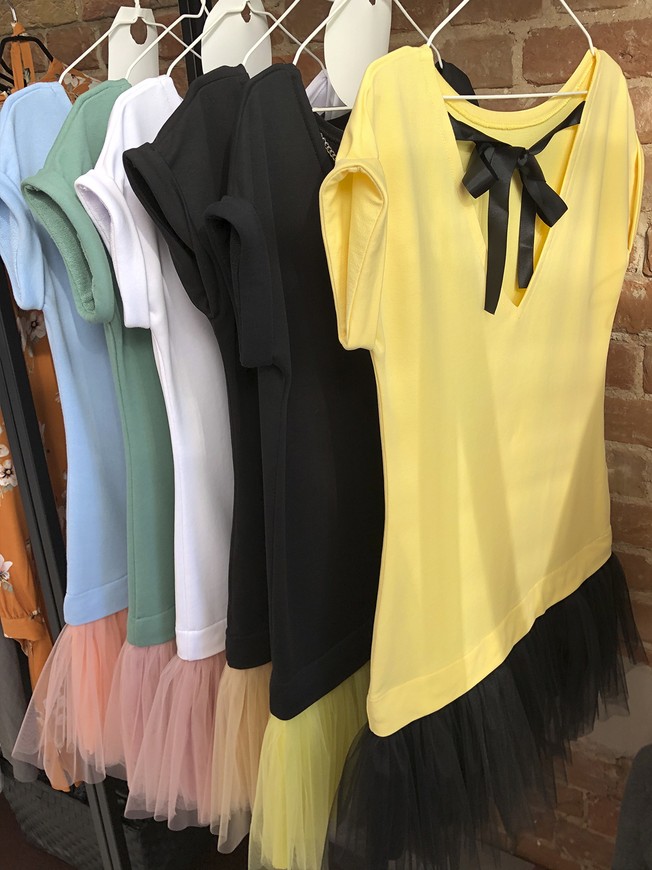 Constructor-dress lemon Airdress with removable black skirt