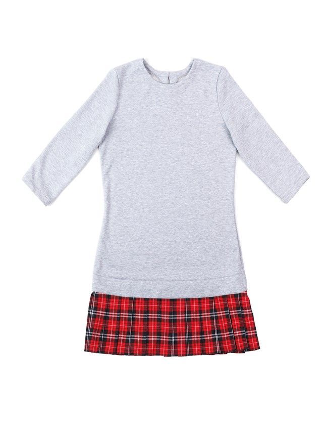 AIRDRESS set: gray top and 2 removable skirts (lush blush pink and red tartan)