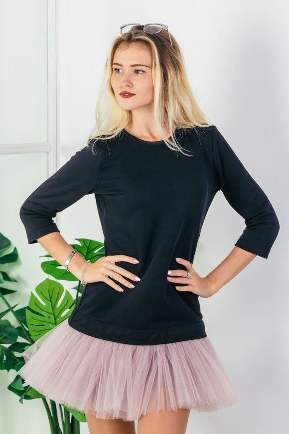 Платье-конструктор AIRDRESS черное со съемной дымчато-серой юбкой
