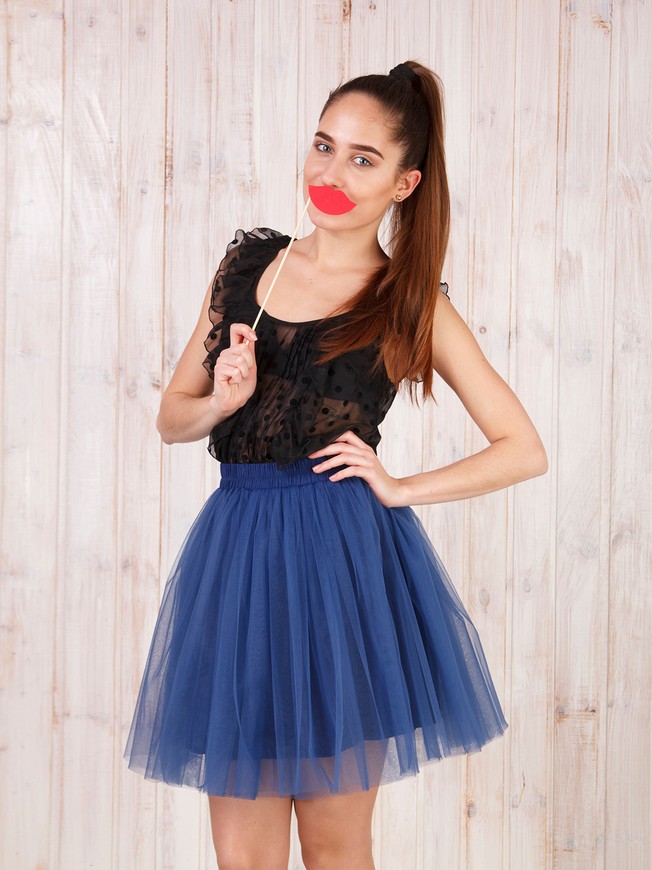 Navy blue Tulle skirt Airskirt mini